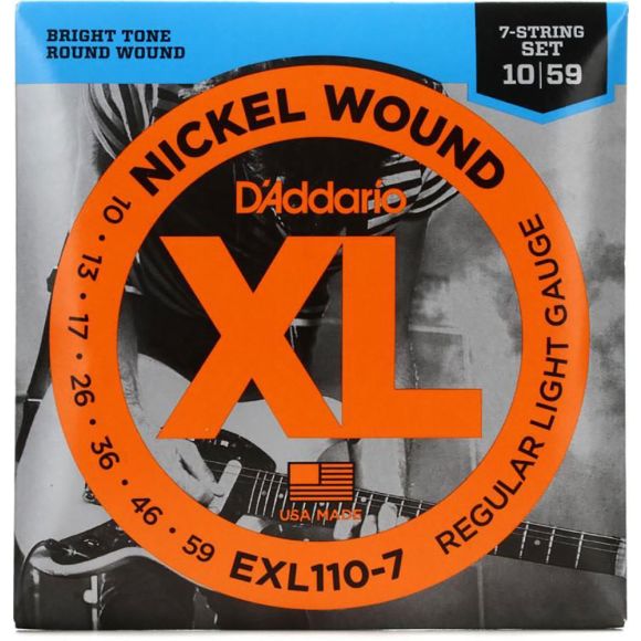 D'Addario EXL110-7 7 String Guitar Set