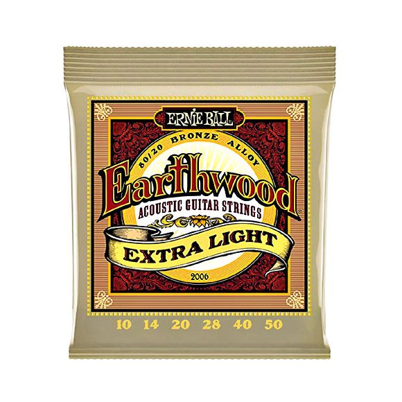 Ernie Ball Earthwood Guitar Strings Bronze, Ex Ligh