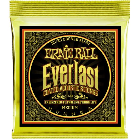 Ernie Ball Everlast 80/20 Guitar Strings, Med Light