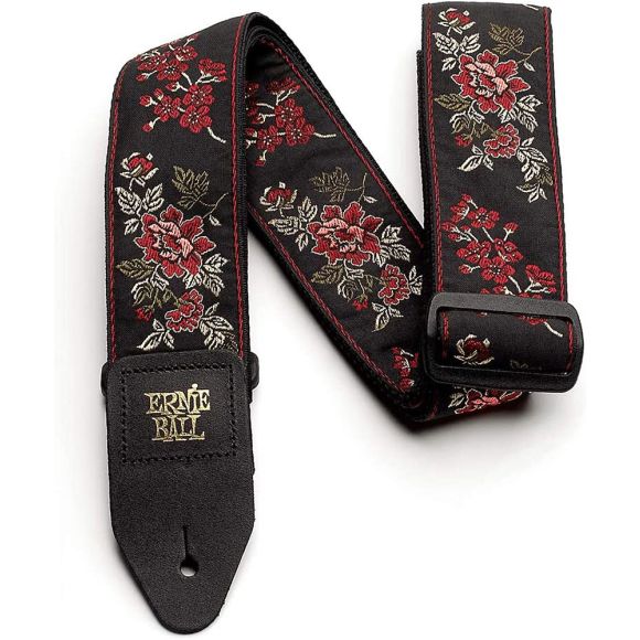 Ernie Ball Classic Jacquard Strap, Red Rose