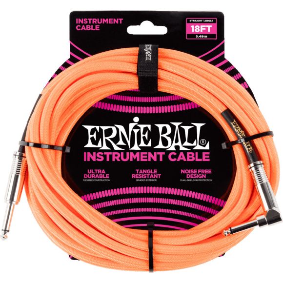 Ernie Ball P06084 18ft Braided Inst Cable. N/Or