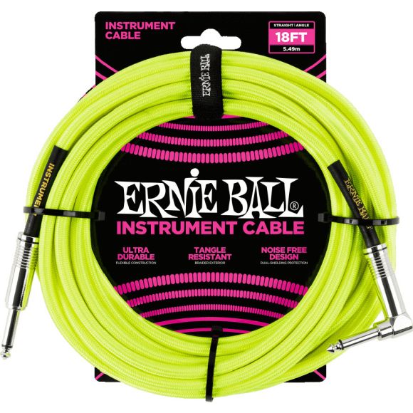 Ernie Ball P06085 18ft Braided Inst Cable. N/Y