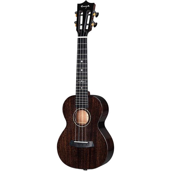 Enya EUT-MAD BLK Solid Mahogany Tenor Uke, BLK