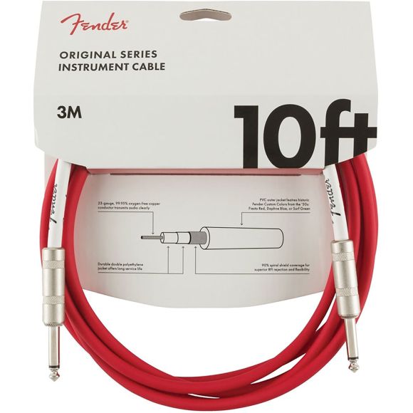 Fender Original Series Inst Cable 10' Fiesta Red