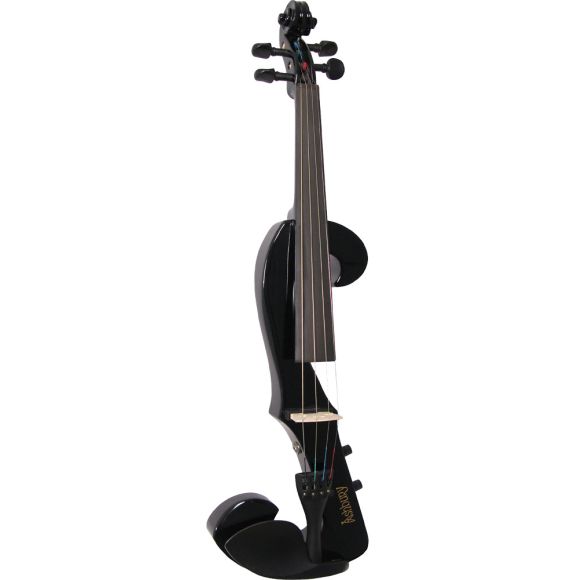 Valentino VE-20 Electric F Shape Violin, Black