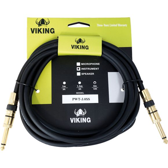 Viking PWT-3.0SS 3m Powertech Guitar Lead. SS
