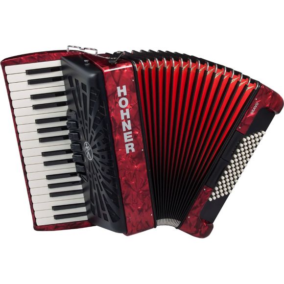 Hohner Bravo III 72 Bass Piano Accordion, Red