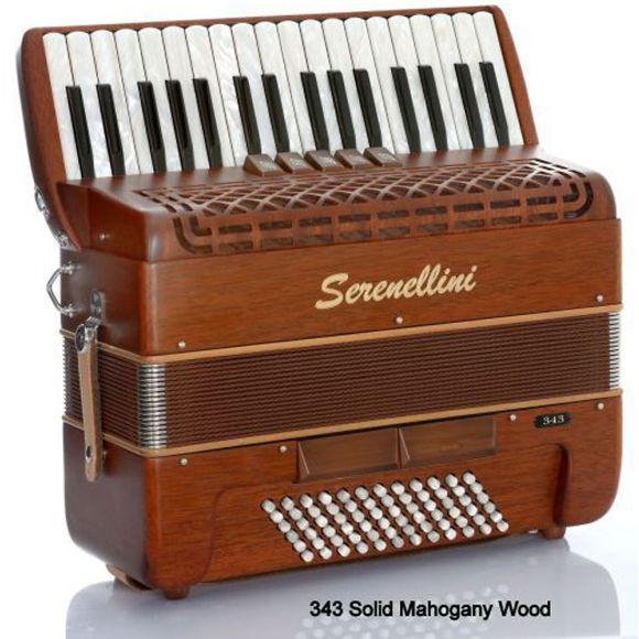 Serenellini Solo 72 Bass Accordion, Mahogany