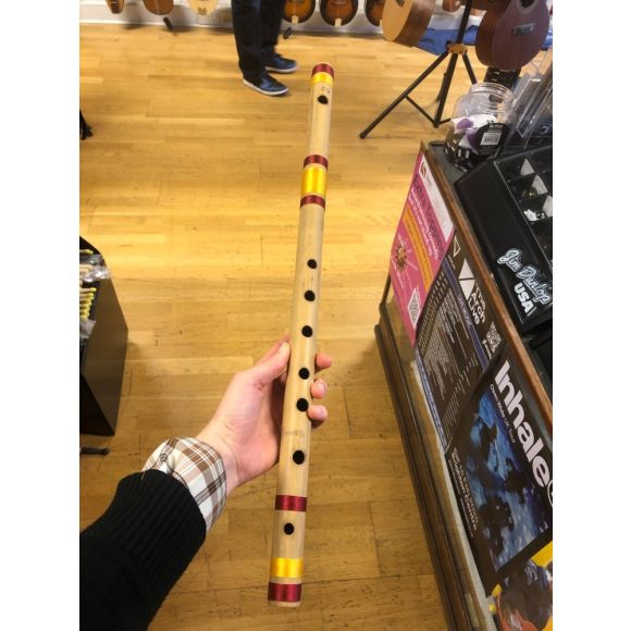 Bansuri Bamboo Flute in 'E'.  Roughly tuned, handmade in India (432hz pitch)