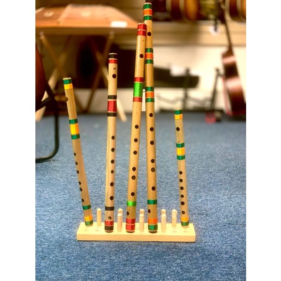 Bansuri Bamboo Flute in 'A'.  Roughly tuned, handmade in India (432hz pitch)