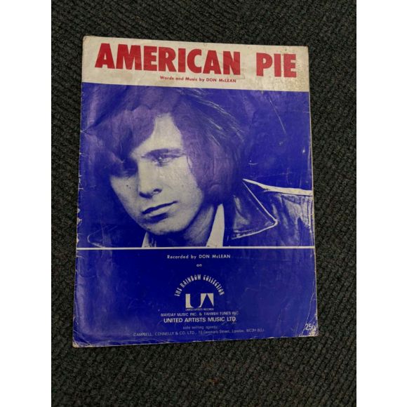American Pie sheet music Don McLean 1972