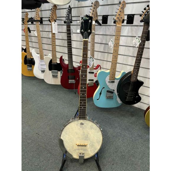 5 String Openback Banjo by Rover. Cast body with elite skin and 5th string capo
