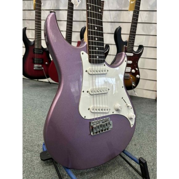 Vantage VR-11 Metallic Purple S-Style Electric Guitar - 24 fret, bolt on neck with SSS pickup config and 5 
