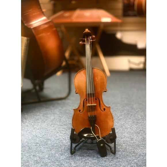 French 4/4 'copie de Stradivariusinches Violin. Two piece back, shaded amber varnish in good condition. 