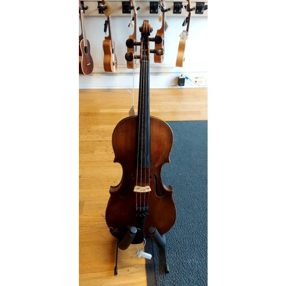 German 4/4 Violin labelled Stradivarius early 1900?s possibly Saxon. Maple wood back with curl grain. Good