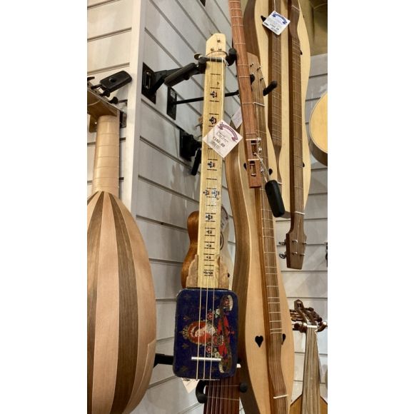 Dr Jazz handmade Coronation tin guitar, with pickup. 