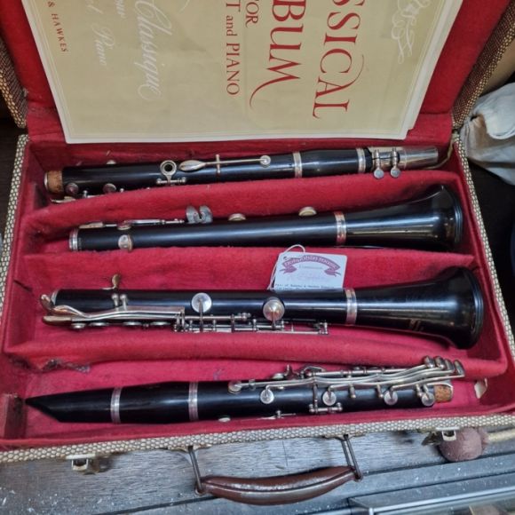 Pair of Boosey & Hawkes Emperor Wooden Clarinets, Bb & A, in nice condition complete with case