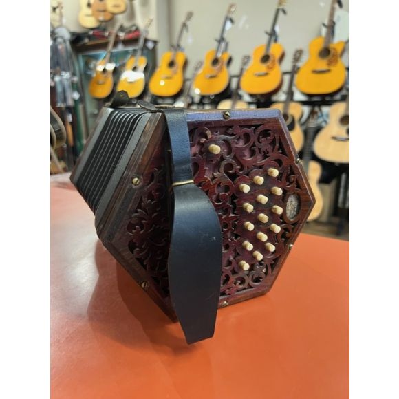 Beautiful Lachenal C/G 30 Key Anglo Concertina with wooden ends and Steel Reeds 115157 7 fold