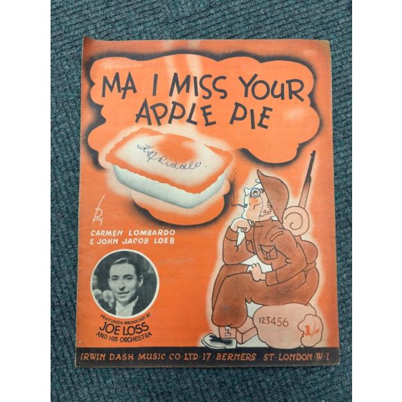 WWII Music Sheet MA I MISS YOUR APPLE PIE Jack Payne 1941