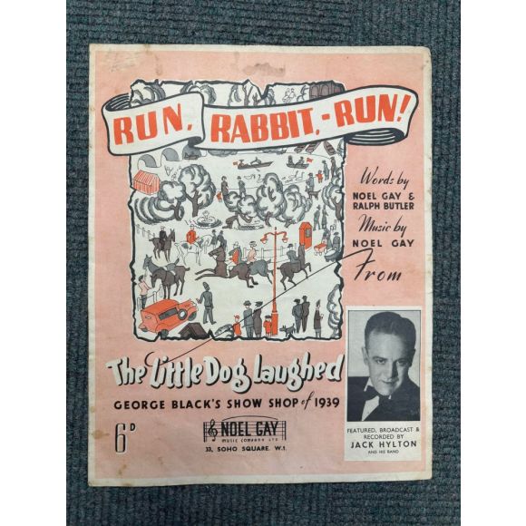 WWII Run Rabbit Run from The Little Dog Laughed - Jack Hylton sheet music 1939