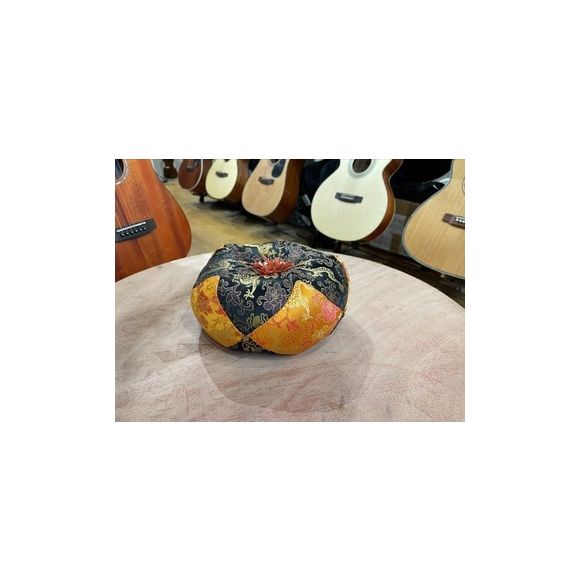 Large cushion for singing bowl. Made in Nepal. Black/Orange