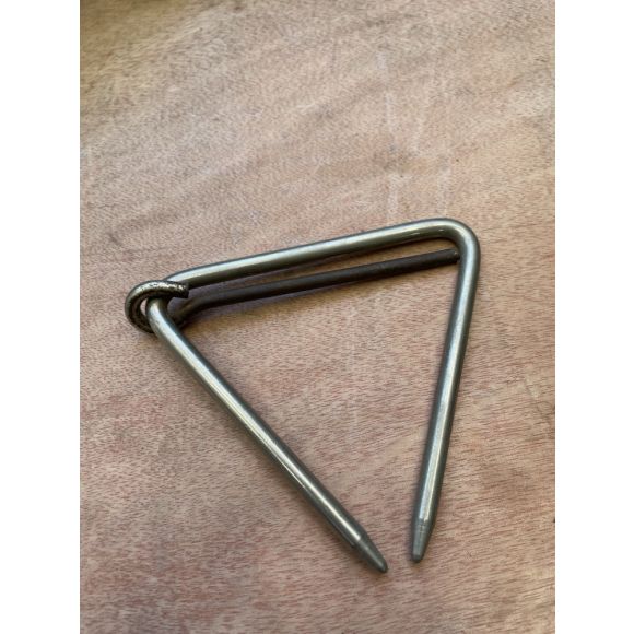 Vintage percussion triangle and beater, Dallas brand, small.