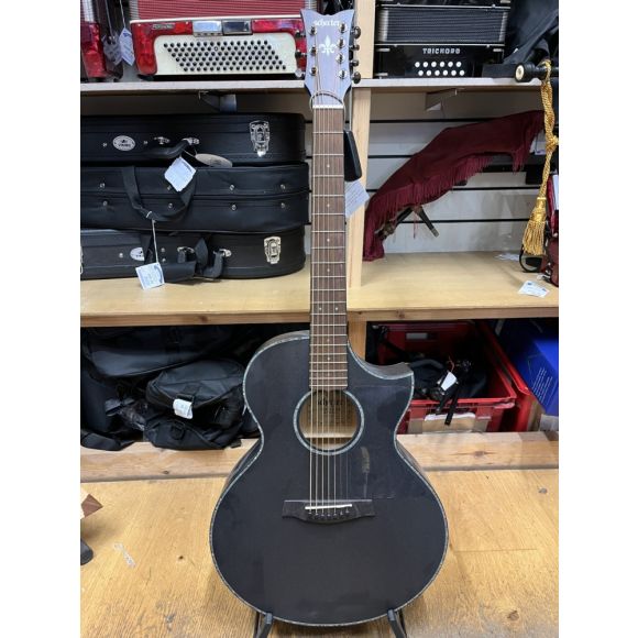 Schecter Orleans Stage-7 7 String Electro Acoustic Guitar in Satin See Thru Blac