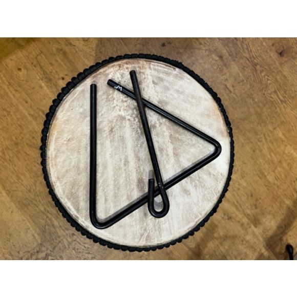 Large metal triangle, 9. 5inches, with beater