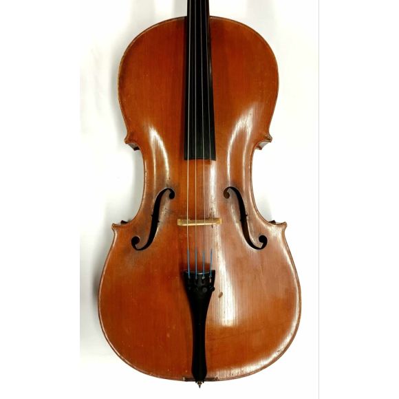 German cello 4/4 circa 1900 2 piece back, light flame, bow and hard case. Good condition. 