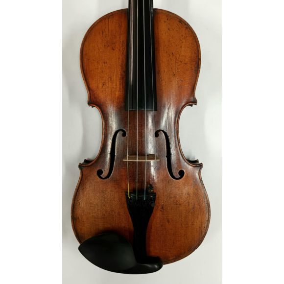 Good German 4/4 Mittenwald violin 1890s, fine straight grain spruce, two piece back, amber varnish, gd cond