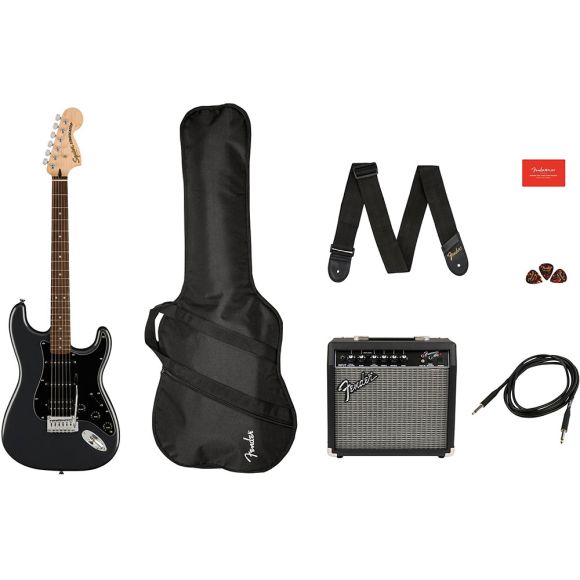 Squier Affinity Strat Guitar Pack, Charcoal