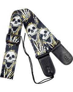 Viking VGS-42 Fabric Guitar Strap. Skulls