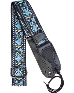 Viking VGS-63 Cotton GuitarStrap.Blue Flower