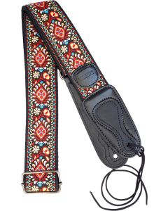 Viking VGS-64 Cotton Guitar Strap.Red Flower